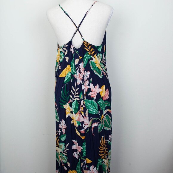 Old Navy Womens Sleeveless V-Neck Maxi Shift Dress Size XL Tall Tropical Resort - Picture 8 of 9